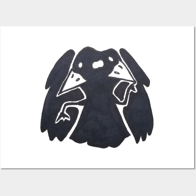 I Was Asked To Draw A Two-Headed Crow Wall Art by Ess